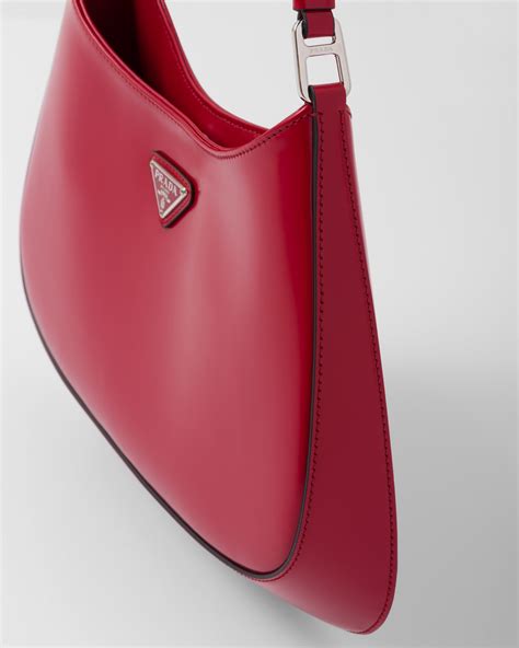 prada cleo scarlet|Scarlet Prada Cleo brushed leather shoulder bag .